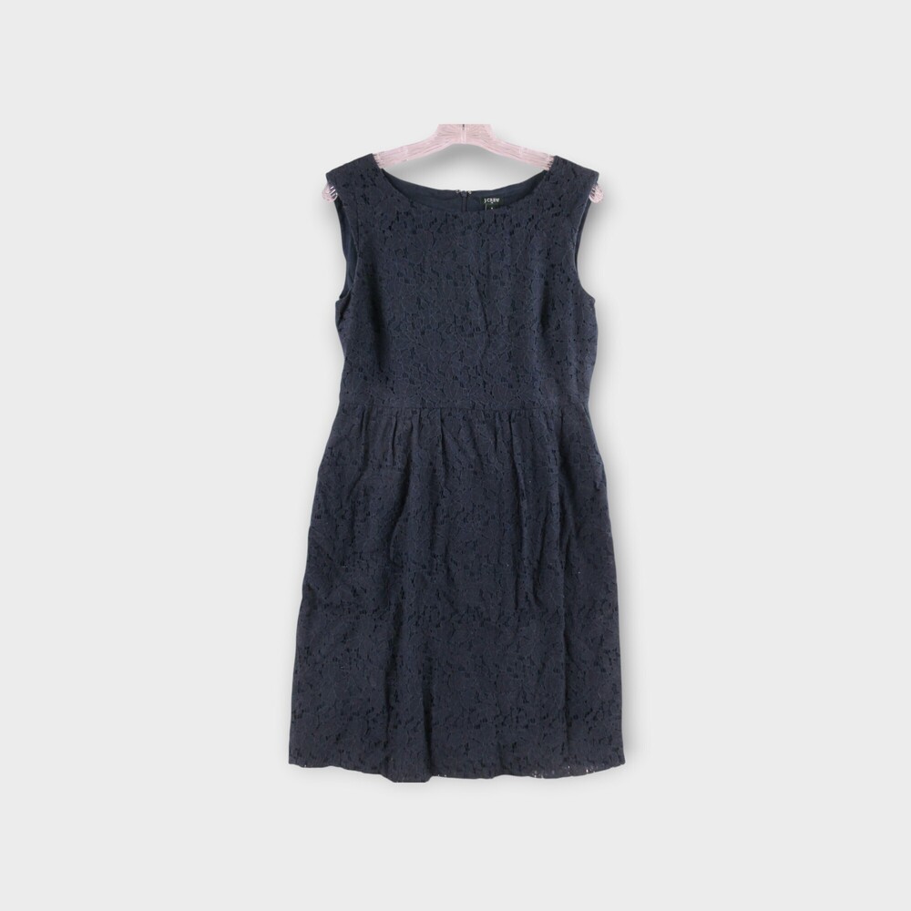 J.Crew Sleeveless Lace Sheath Dress Size 6 tailored refined silk-trim